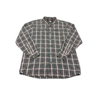 The North Face Long Sleeve Button Camping Fishing Shirt Plaid Mens‎ XL Light
